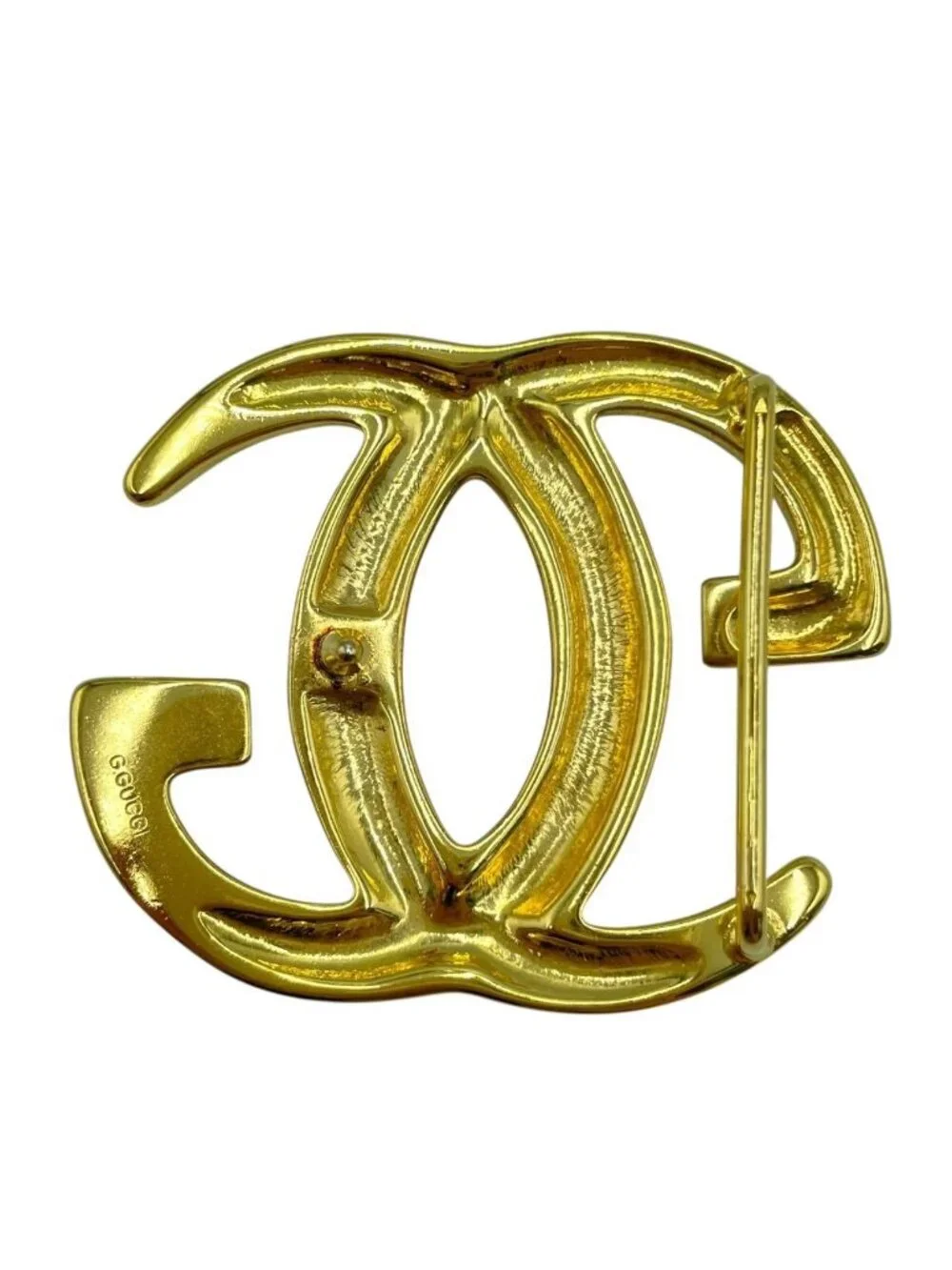 Gucci Buckle Gold GG Logo on Belt